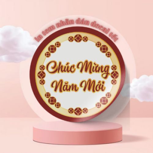 Tem Decal dán Tết, Chúc Mừng Năm Mới giấy kraft Tem Decal dán Tết, Chúc Mừng Năm Mới giấy kraft
