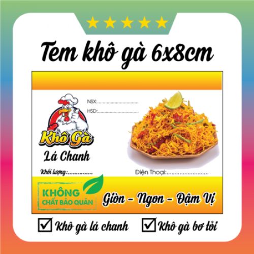 Tem Khô Gà, Tem Thực Phẩm Khô Tem Khô Gà, Tem Thực Phẩm Khô